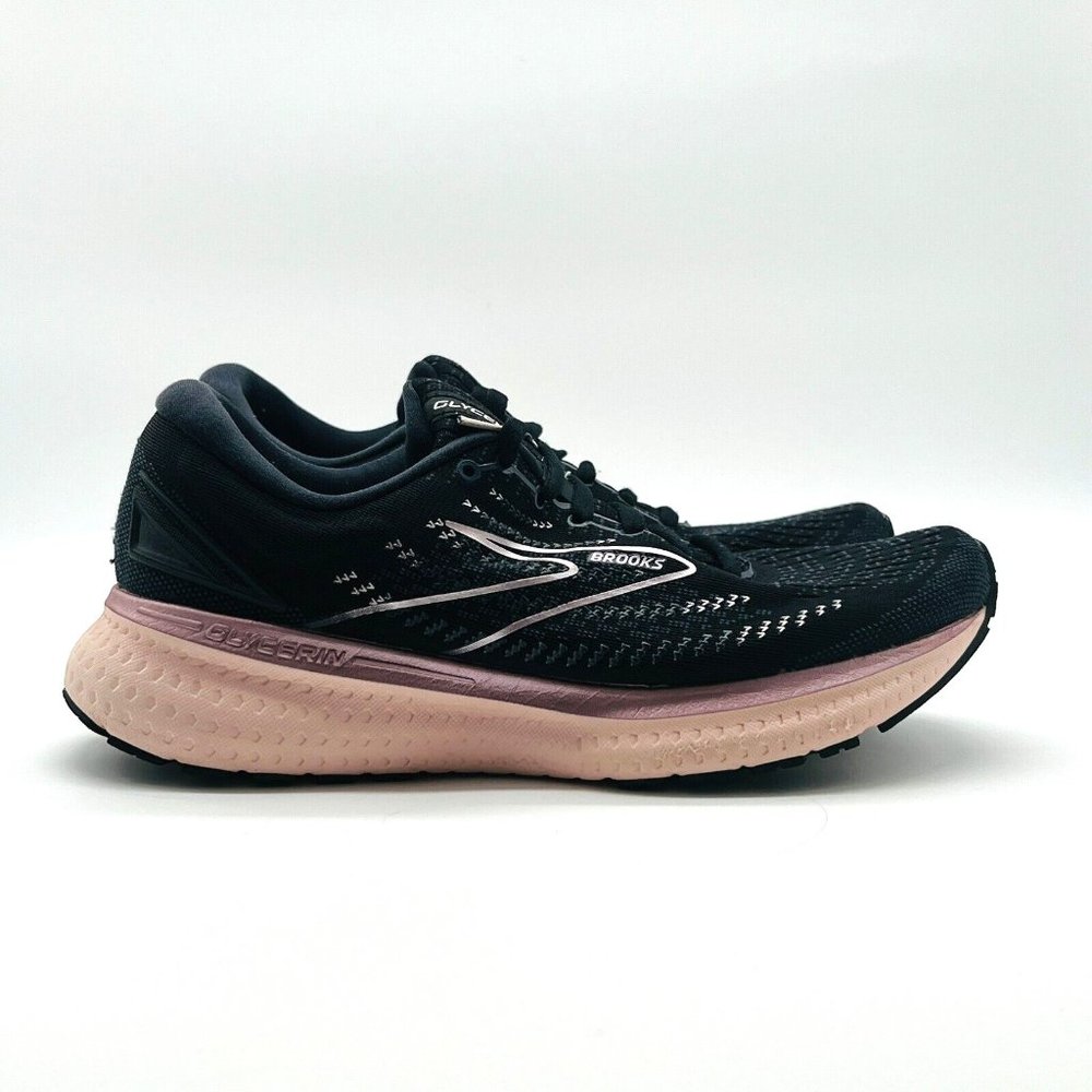 Brooks Glycerin 19 Running Shoes Womens 8 Black Pink Sneakers Trainers